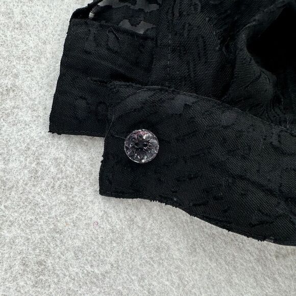 NWT SUSAN GRAVER Blouse Womens 3X Black Burnout Sheer Popover Button Top - Picture 4 of 10